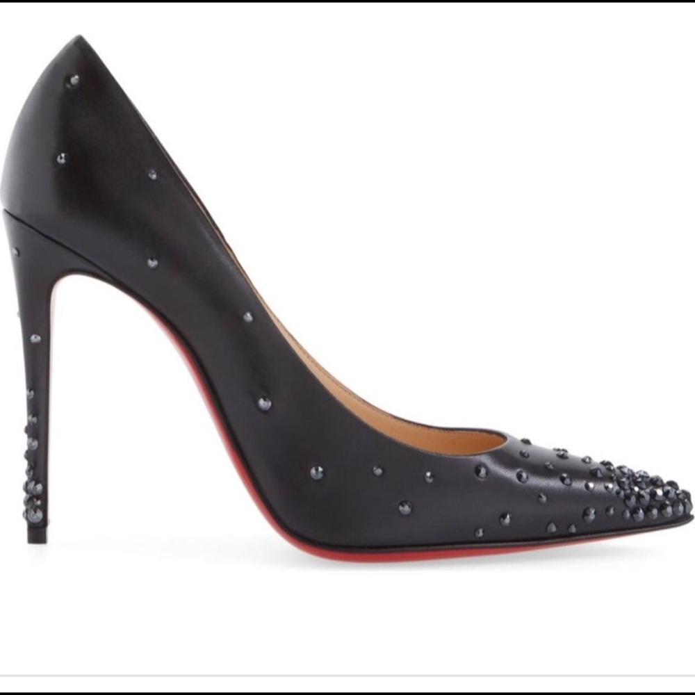 Degrastrass 120 kid/strass Hematite Christian Louboutin Swarovski Crystals pumps